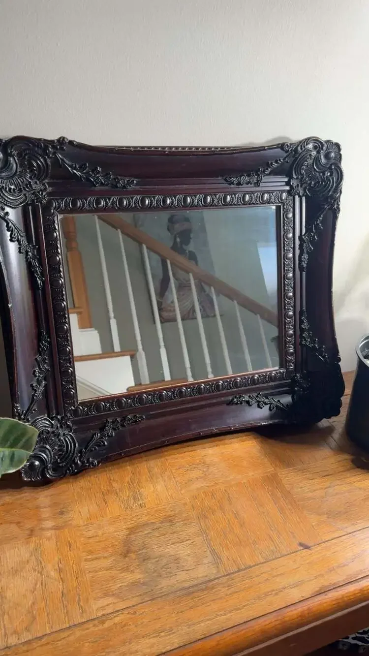 Wall Mirror with Shelf Rococo Style 21 x 17